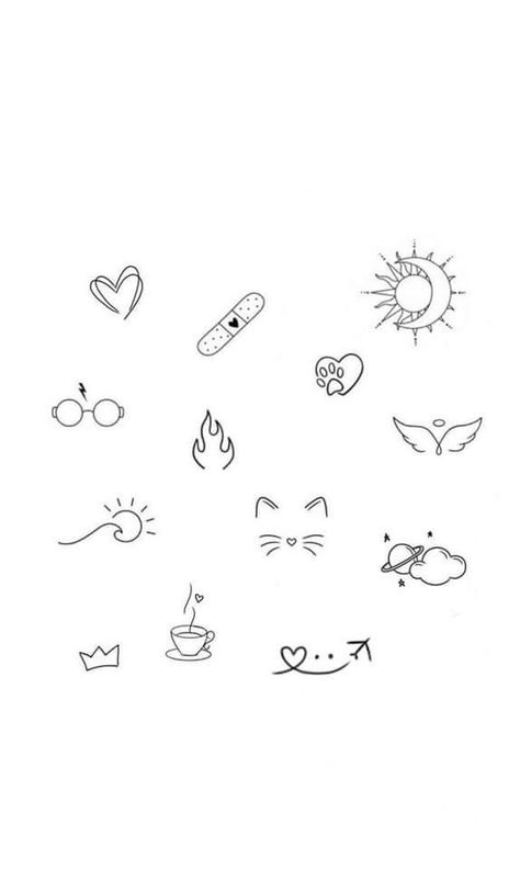 Esthetics Tattoo Ideas, Small Cute Tattoo Designs, Small Doodles Tattoos, Tattoo Ideas Mini, Really Simple Tattoos, Small Stick And Poke Tattoo Ideas Simple, Tiny Easy Tattoos, Small Tattoo Female, 4x4 Tattoo Ideas For Women