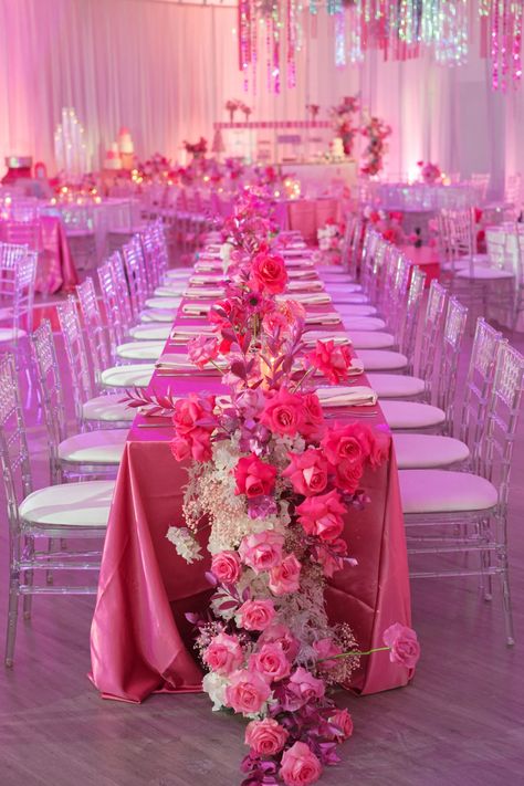 Barbie Birthday Party Ideas, Pink Wonderland, Pink Party Theme, Pink Sweet 16, Pink Party Decorations, Wedding Day Details, Pink Wedding Theme, Bridal Details, Barbie Birthday Party