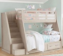 Bed For Girls Room, Girls Bunk Beds, Bunk Beds With Stairs, Bunk Bed Designs, Full Bunk Beds, Twin Bunk Beds, Kids Bunk Beds, Girl Beds, Bunk Bed