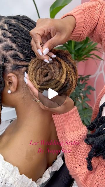 Dreads Styles For Wedding, Dreadlock Styles For Weddings, Loc Hairstyles For Bridesmaids, Faux Loc Updo Styles Wedding, Elegant Loc Updos, Dreadlocks Hairstyles For Wedding, Wedding Loc Styles For Black Women, Soft Locs Wedding Hairstyles, Loc Hairstyle Wedding