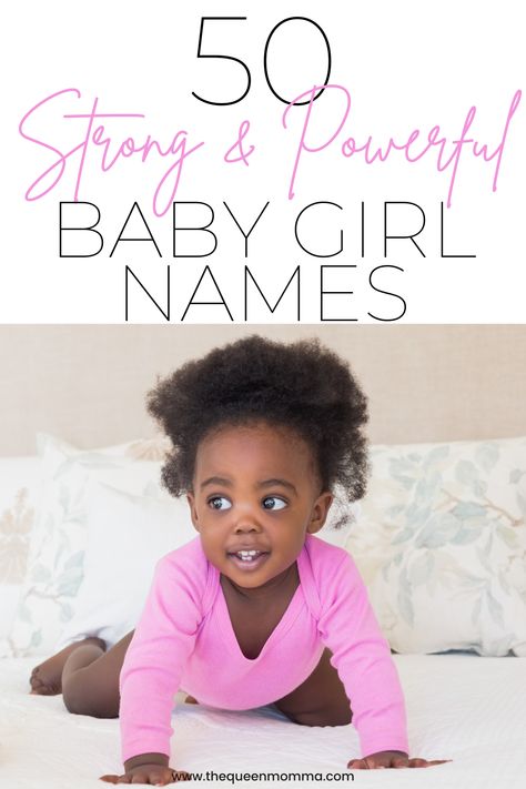 Here’s a list of the best girl names that mean strong and powerful. These names are from different origins and have important historical, mythological, literary, or modern references that make them even more powerful, as potential name choices to empower your precious baby girl during her lifetime. #babygirlnames #babynames #girlnames #namesforgirls Biracial Baby Names, Baby Girl Names Black, Literary Girl Names, African American Girl Names, Black Baby Names, Black Baby Girl Names, Powerful Girl Names, Interracial Babies, Strong Girl Names