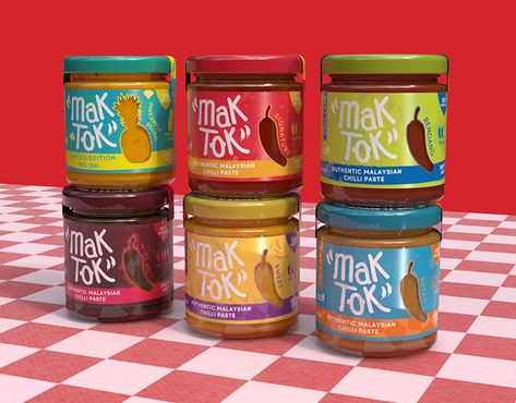 Sambal Packaging Ideas, Chili Paste Packaging, Seasoning Label Design, Chilli Paste Packaging, Food Jar Packaging, Chutney Packaging, Pickle Packaging Design, Sambal Packaging, Logo Sambal