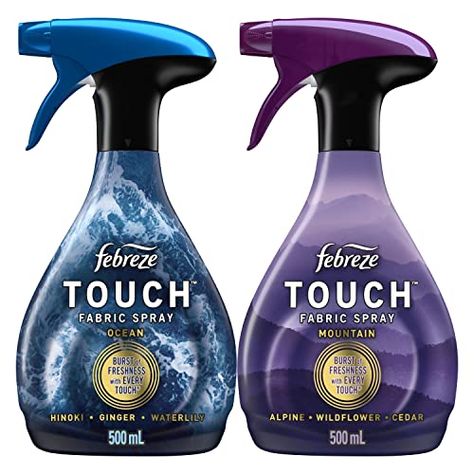 Febreze Touch Fabric Spray, Sneaker Balls Alternative, Couch Cleaner, Fabric Refresher Spray, Ocean & Mountain, 16.9 oz, Pack of 2 Couch Cleaner, Fabric Refresher Spray, Sneaker Balls, Ocean Mountain, Carpet Deodorizer, Ocean Scent, Fabric Refresher, Clean Couch, Fabric Spray