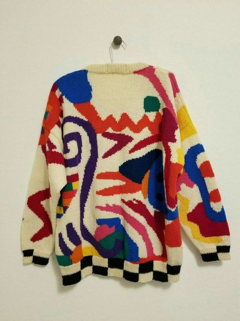 Art Sweater, Funky Outfits, Wool Art, Mode Vintage, 80s Fashion, Vintage Sweaters, Outfits Casuales, Sweater Weather, Aesthetic Clothes