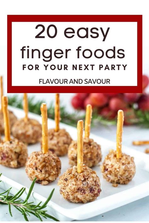 Finger foods are fun foods! Here's a collection of 20 Easy Finger Food Appetizers that your friends will love. Most of these appetizer recipe ideas are gluten-free, many are vegetarian, paleo or keto! You'll find something for everyone in this round-up of finger food recipes. Toothpick Appetizers Easy, Gluten Free Finger Foods, Cheeseball Recipes, Breakfast Finger Foods, Vegetarian Finger Food, Mini Cheese Balls, Toothpick Appetizers, Easy Make Ahead Appetizers, Savoury Finger Food