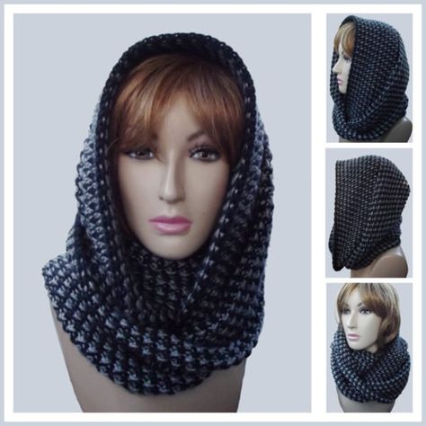 Crochet Hooded Cowl, Crochet Cowl Free Pattern, Infinity Cowl, Hooded Cowl, Crochet Cowl Pattern, Irish Crochet Dress, Crochet Infinity Scarf, Crochet Shrug, Crochet Gloves