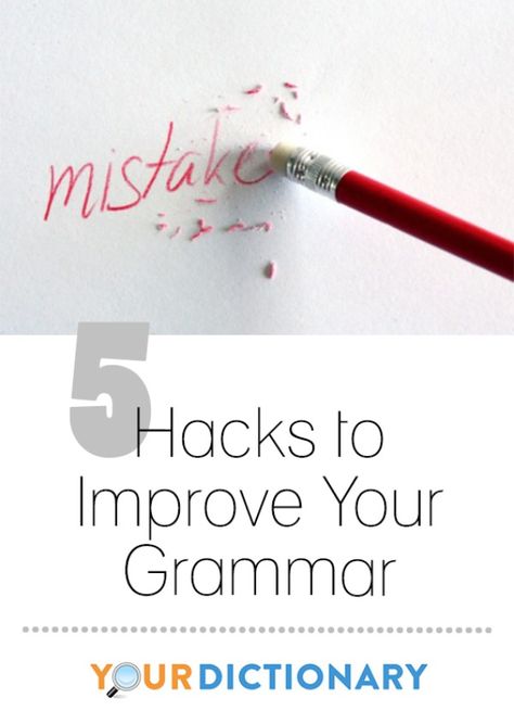 Studying grammar and becoming a grammar wiz is the best thing to do to avoid embarrassment from grammar mistakes. However, if that's not possible, you have another alternative - concentrate on not making the grammar mistakes that really stand out. | 5 Hacks to Improve Your Grammar from #YourDictionary Common Grammar Mistakes, Language To Learn, Easy Grammar, Basic Grammar, Grammar Tips, Grammar Mistakes, College Survival, Grammar Rules, Improve Focus