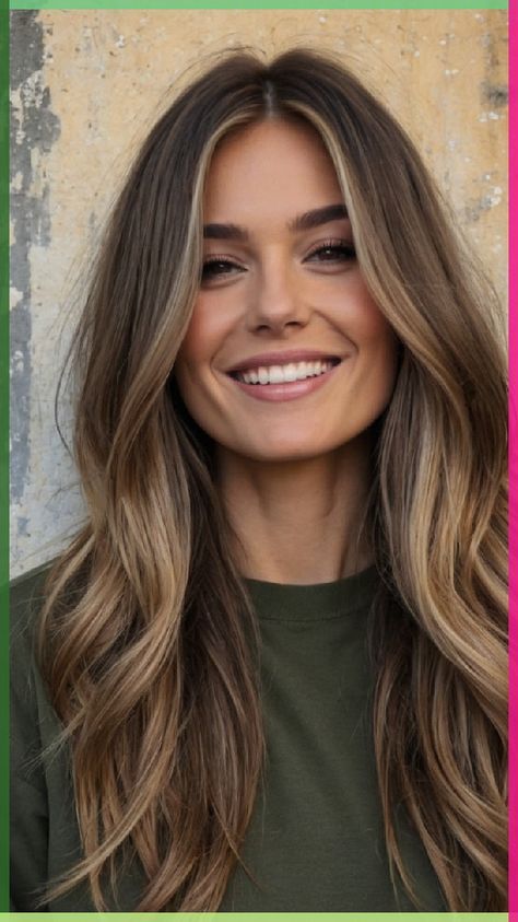 Hair Colour Brunette Balayage, Fall Hair Low Maintenance, Brunette To Caramel Balayage, Trend Hair Color Autumn 2024, Light Brown Partial Balayage, Brunette With Honey Balayage, Brunette Fall Highlights, Brunette Hair With Carmel Highlights, Mushroom Brown Hair Highlights