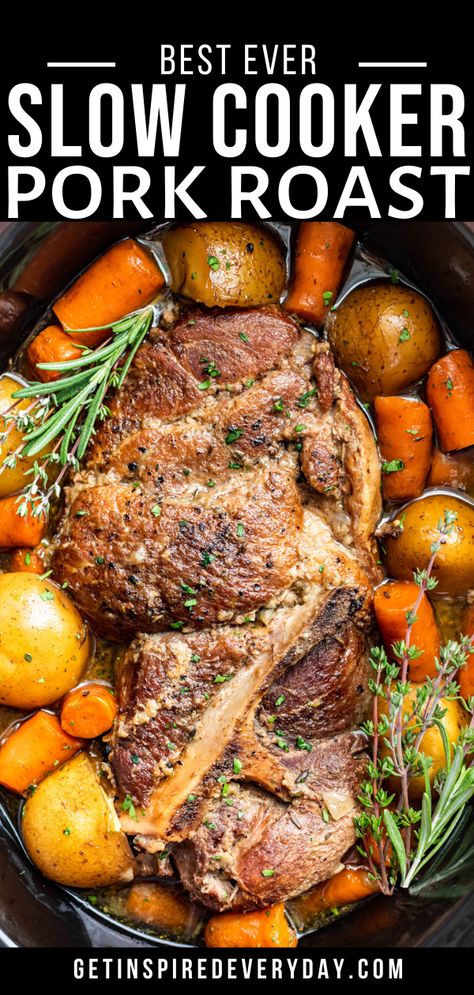 Pork Shoulder Roast Crock Pot, Simple Sunday Dinner, Pork Roast Crock Pot Recipes, Crockpot Pork Roast, Slow Cooker Pork Roast, Pot Roast Crock Pot Recipes, Pork Shoulder Recipes, Shoulder Roast, Pork Roast Recipes