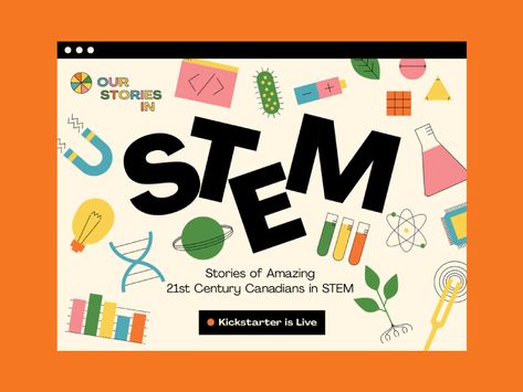 Fun Landing Page Design, Stem Graphic Design, Stem Poster Design, Donation Graphic Design, Stem Poster, Fun Graphic Design, 블로그 디자인, Project Website, Stem Design