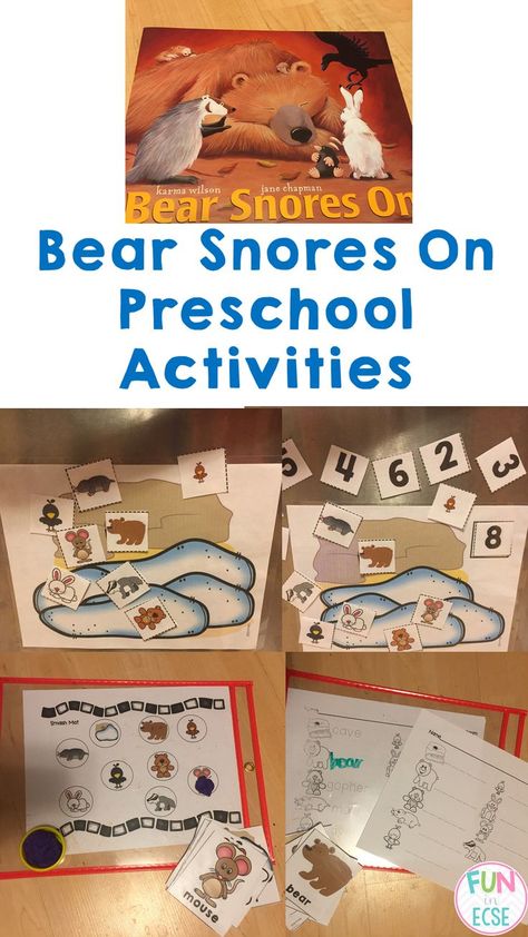 Bear Snores On Activities Preschool, Bear Snores On Activities, Preschool Bears, Hibernation Preschool Activities, Hibernation Preschool, Hibernating Animals, Bears Preschool, Forest Animals Theme, Preschool Winter