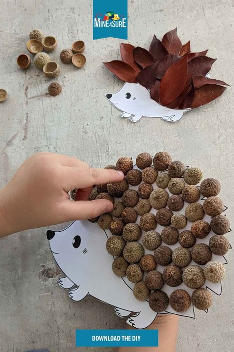 Fall Diy Activities For Kids, Autumn Kids Projects, Preschool Forest Crafts, Preschool Hedgehog Activities, Autumn Craft Activities, Diy Fall Kids Crafts, Kids Autumn Activities, Autumn Craft Preschool, Autumn Ideas For Preschool