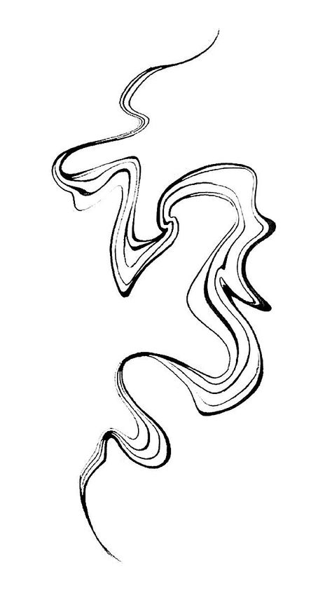 Tattoo Ideas Thick Lines, Liquify Tattoo, Tattoo Designs Linework, Abstract Fine Line Tattoo, Long Line Tattoo, Swirl Tattoo Designs, Swirly Tattoo, Swirl Tattoo, Organic Tattoo