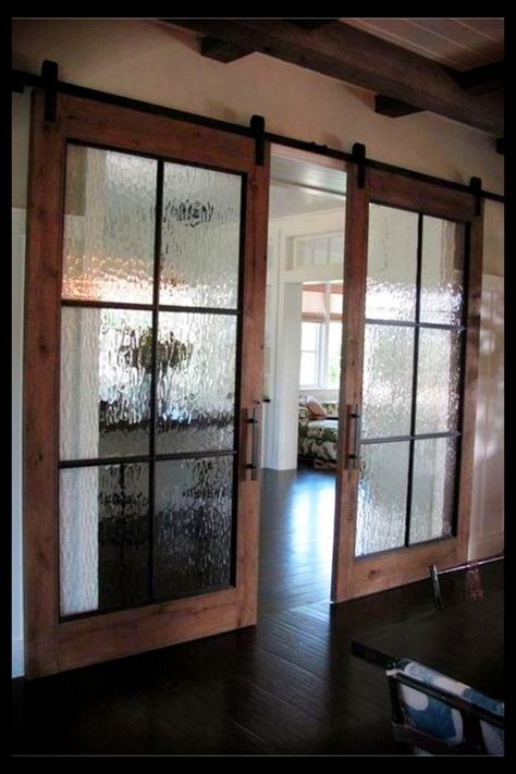 Rustic Barn Doors, Diy Sliding Door, Diy Sliding Barn Door, Inside Barn Doors, Interior Sliding Barn Doors, Rustic Barn Door, Glass Barn Doors, Doors Sliding, Diy Barn Door