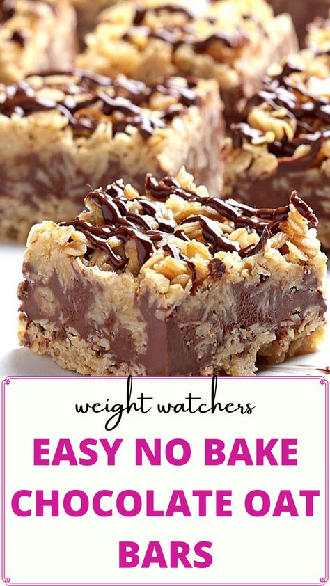 Weight Watchers High Protein Chocolate Oat Bars – Protein Milkshake Bar Ww Cookies, Chocolate Oat Bars, Weight Watcher Cookies, Ww Snacks, Oat Bar Recipes, Chocolate Oatmeal Bars, Bars Healthy, Ww Food, Weight Watchers Dessert Recipes