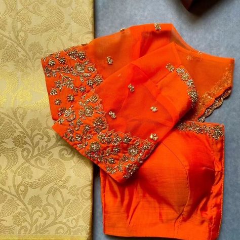 Elevate your wardrobe with our stunning Designer Zardosi Maggam Work Blouses! ✨ - Fabric : Half pattu/Raw Silk - Dispatch: 4 days - Price. : 2800unstitched - - :3350stiched With customizable colors and sizes, each blouse is crafted to perfection, just for you! Don’t miss out—transform your outfit with a touch of tradition and elegance. Get yours now and stand out in any crowd! 🌸 New Model Pattu Sarees, Zardosi Blouse, Embroidery Blouse Saree, Hand Embroidery Blouse, Green Blouse Designs, Ready Made Blouse, Modern Blouse, Maggam Blouse, Saree Blouses Online