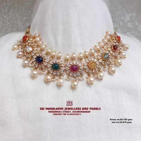 Navratna Jewellery Necklaces, Navratan Sets In Gold, Gold Navaratna Necklace, Nava Ratna Necklace, Diamond Navaratna Bangles, Navratan Necklace Gold, Navrathan Necklace Gold, Navratna Necklace Set, Navratan Jewellery Necklaces