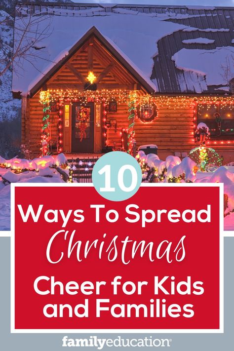 We could all use a little holiday cheer this year. Help get your children into the holiday spirit by trying these 10 ways to spread Christmas cheer, whether it be with family, friends, neighbors or strangers. #christmasideas Christmas Traditions For Kids, Traditions For Kids, Holiday Movie Night, Christmas Activities For Families, Christmas Pickle, Christmas Things To Do, Traditions To Start, Christmas Jammies, Christmas Traditions Family