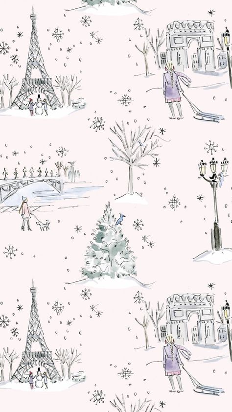 Love my cute new Paris themed winter wallpaper for my phone ☃️🌸 Winter Lock Screen, Decorating Gingerbread Houses, Christmas Moodboard, Festive Illustration, Collage Kit Aesthetic, Holiday Pack, Aesthetic Holiday, French Wallpaper, Iphone Wallpaper Winter