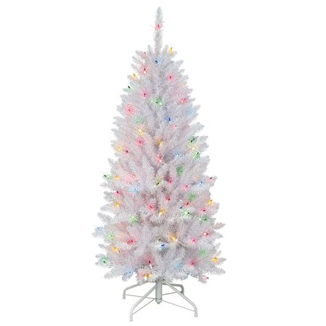 PRICES MAY VARY. ELEGANT ARTIFICIAL CHRISTMAS TREE: Features white pine needles and an elegant shape that perfectly capture the ambiance of the wintry forests in your home MULTI-COLOR LIGHTS: 150 UL multi-color lights brighten your home for a dazzling Christmas display HASSLE-FREE ASSEMBLY: Comes with a sturdy metal base and sections that easily insert into one another for convenient assembly SAFER CHRISTMAS TREE ALTERNATIVE: Constructed from flame-retardant and non-allergenic materials to provi Fraser Fir Christmas Tree, Artificial Indoor Trees, Toddler Christmas Tree, Pencil Trees, Winter Wonderland Theme, Fraser Fir, Fir Christmas Tree, Color Lights, Bright Decor