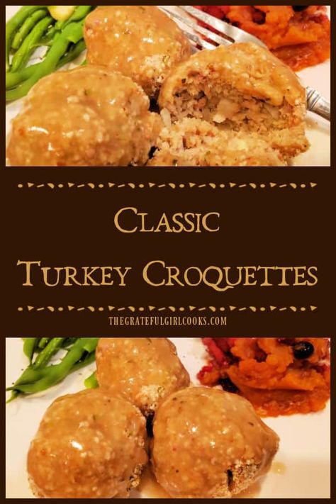 Ground Turkey Croquettes Recipes, Turkey Croquettes Thanksgiving Leftovers, Turkey Croquettes Recipes Air Fryer, Turkey Croquettes Recipes, Simple Turkey Recipes, Autumnal Recipes, Turkey Croquettes, Old Diner, Best Appetizers Ever