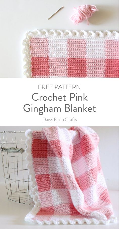 Pink Crochet Ideas, Crochet Graphic, Crochet Gingham, Gingham Blanket, Motifs Afghans, Modern Haken, Zig Zag Crochet, Crocheted Afghans, Granny Square Haken