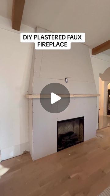 Lena B. Taylor on Instagram: "Comment "FIREPLACE" and I will send you the free download for all the details of this DIY Plastered Fireplace with electric insert. I'm finishing up the drywall which will serve as the base for the plaster. #diyproject #fireplacemakeover #hometransformation #homerenovation" Drywall Fireplace Makeover, Diy Faux Mantel Fireplace, Diy Fireplace With Mantle, Plaster Of Paris Fireplace, How To Plaster Fireplace, Plaster Fireplace Makeover, Diy Plaster Fireplace Surround, Plaster Electric Fireplace, Diy Fireplace Electric