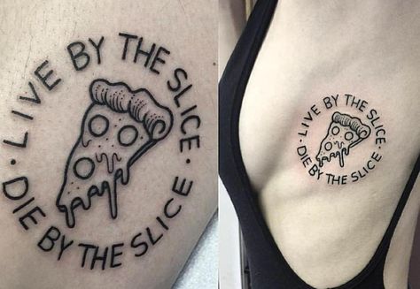 Tattoo                                                                                                                                                                                 More Pizza Tattoo, Tatuagem Masculina Pequena, Food Tattoos, Different Tattoos, Funny Tattoos, Skin Art, Piercing Tattoo, Tattoo You, Thigh Tattoo