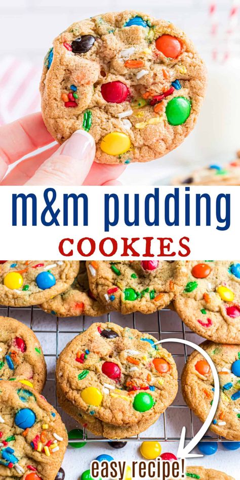 Chocolate Chip Cookie Recipe With Pudding, Mnm Cookies, Jello Cookies, Pudding Cookies Recipes, Amazing Cookie Recipes, Chocolate Chip Pudding, Chocolate Chip Pudding Cookies, Mix Chocolate, Best Chocolate Chip