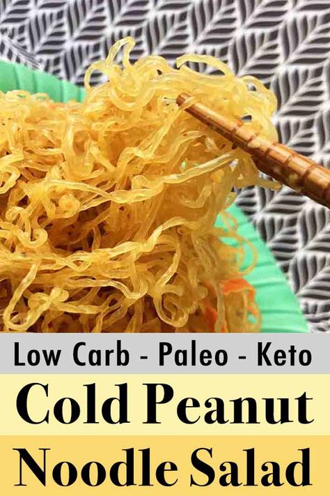 Pasta Salad Cold, Cold Peanut Noodles, Easy Cold Pasta Salad, Peanut Noodle Salad, Noodles Chinese, Veggie Noodles Recipes, Keto Noodles, Noodle Dinner, Kelp Noodles