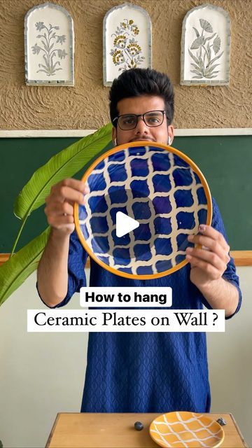 Plate Art Wall Decorating Ideas, Diwali Wall Hangings, Hang Plates On Wall, Terracotta Plates, Ceramic Wall Plates, Terracotta Plate, Ceramic Plates Wall, Ceramic Terracotta, Ceramic Plates Art