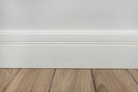 Can Baseboards Be Too Tall? The Sizing Rule to Live By Diy Baseboards, Installing Vinyl Plank Flooring, Tall Baseboards, Baseboard Styles, Baseboard Trim, Baseboard Molding, Floor Trim, Door Molding, Trim Work