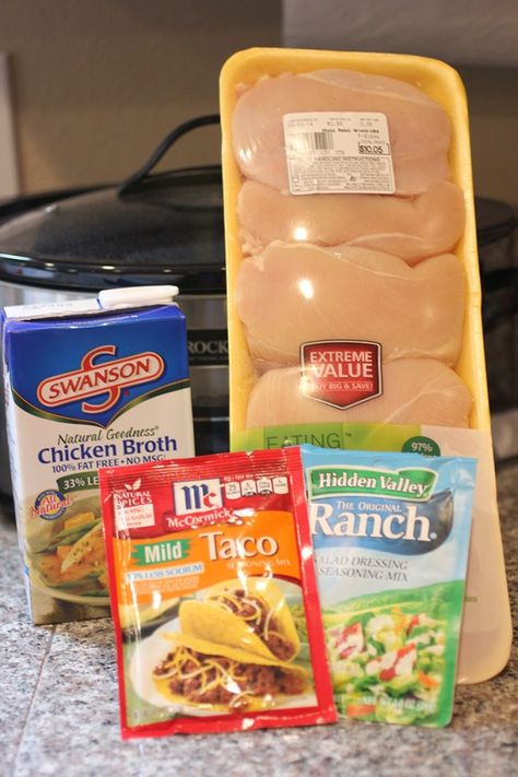 Crock Pot Ranch Chicken Tacos - Repeat Crafter Me Crock Pot Ranch Chicken, Ranch Chicken Tacos, Chicken Ranch Tacos, Food Tacos, Crock Pot Food, Crock Pot Chicken, Ranch Chicken, Ranch Seasoning, Think Food