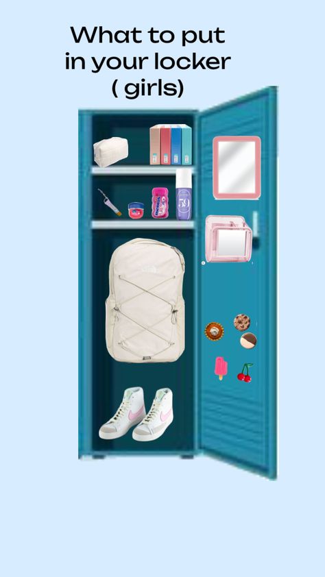 What to put in you locker#preppy#girls#school#fun#cool Decorated Lockers School, Work Locker Ideas, Cute Locker Ideas, Locker Ideas, School Preppy, Locker Organization, Preppy School, Preppy Girls, School Lockers