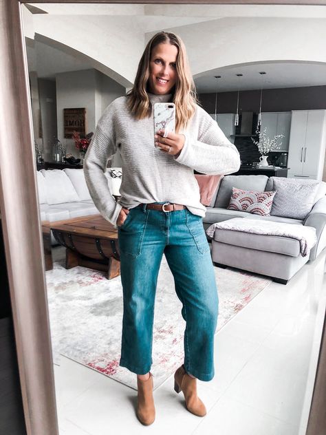 Wide Leg Crop Jeans Outfit Fall, Cropped Wide Leg Jeans Outfit Fall, Wide Leg Cropped Jeans Outfit, Wide Leg Jeans Outfit Fall, Cropped Jeans Outfit, Wide Leg Jeans Outfit, Jeans Outfit Fall, Booties Outfit, Work Blazer