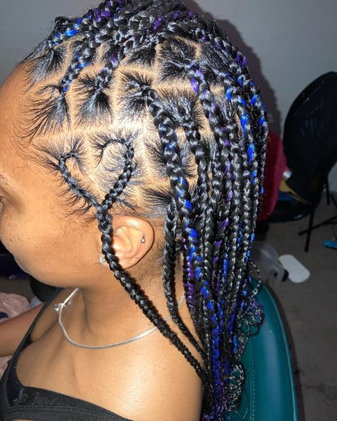 Box Braids With Heart Design, Knotless Box Braids With Heart, Box Braids With Heart, Braids With Heart Design, Heart Knotless, Knotless Box Braids Medium, Box Braids Medium, Knotless Box Braids, Heart Pin