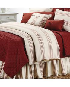 HiEnd Accents Prescott Striped Super Queen Size Duvet, Red Bedroom With Red Accents, Rustic Master, Red Duvet, Red Duvet Cover, Farmhouse Coastal, Cheap Bedding, Striped Bedding, Striped Duvet, Striped Duvet Covers