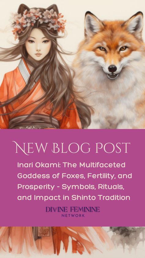 "Discover the fascinating world of Inari Okami, the multifaceted goddess of foxes, fertility, and prosperity in Japan's indigenous religion of Shinto. Explore her symbols, rituals, and teachings in this insightful blog post. #InariOkami #Shinto #Japan #goddess #culture #spirituality" Inari Goddess, Inari Okami, Japanese Goddess, Goddess Of Fertility, Fushimi Inari Taisha, Shinto Shrine, Common Myths, Random Facts, Spiritual Practices