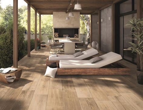 Outdoor Porcelain Tiles Are Big News For Garden Design Outdoor Wood Tiles, Outdoor Wood Flooring, Outdoor Tile Patio, Timber Tiles, Casas Country, Wood Effect Porcelain Tiles, Outdoor Porcelain Tile, Porcelain Wood Tile, Porcelain Paving