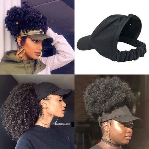 Curl Cap ➰ Hats With Short Hair, Full Ponytail, Scrunchie Styles, Big Curly Hair, School Hairstyles, Curl Pattern, Natural Hair Tips, Frizz Free, Different Hairstyles