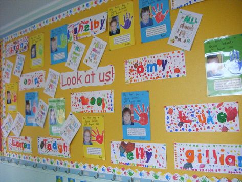 All about me theme by Sunflower Lily, via Flickr All About Me Display Eyfs, All About Me Display, All About Me Topic, All About Me Theme, Preschool Displays, All About Me Preschool Theme, September Preschool, Me Preschool Theme, All About Us