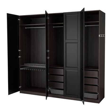 Pax Corner Wardrobe, Wardrobe Ikea, Ideas Armario, Pax Closet, Pax System, Ikea Pax Wardrobe, Corner Wardrobe, Wardrobe Black, Pax Wardrobe