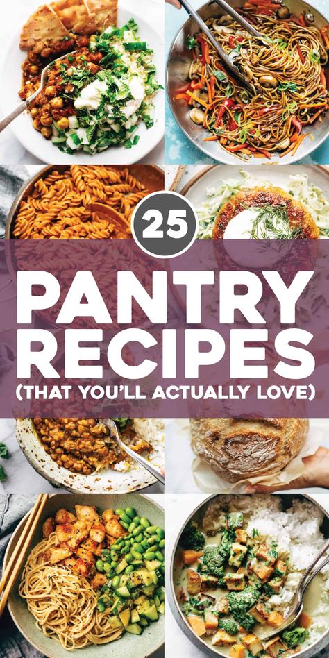 Sometimes you need to make it work with what you've got, which is why pantry recipes exist. Pasta, soup, casseroles, and more that you'll (actually) love! #pantry #recipes #easyrecipes Pantry Recipes Clean Out The, Pantry Cooking Recipes, Pantry Meals, Pantry Recipes, Healthy Pantry, Pantry Food, Clam Recipes, Pasta Soup, Grasshoppers