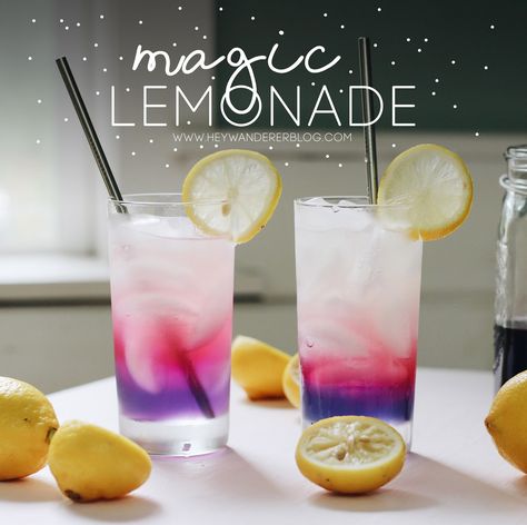 Magic Lemonade, Eclipse Party, Layered Drinks, Colorful Drinks, Lemonade Drinks, Lemonade Recipe, Kid Drinks, Themed Drinks, Lemonade Recipes