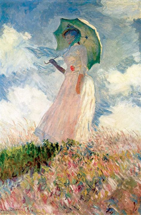 A Closer Look at Woman With a Parasol by Claude Monet Claude Monet Paintings, Claude Monet Art, Monet Art, Desain Signage, Monet Paintings, Pierre Auguste Renoir, Impressionism Art, Simple Acrylic Paintings, Lukisan Cat Air