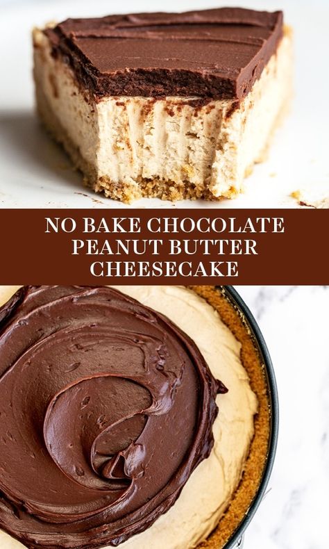 Peanut Butter Cream Cheese, Easy Homemade Desserts, Peanut Butter Cream, Homemade Graham Cracker Crust, Chocolate Peanut Butter Cheesecake, Homemade Recipes Dessert, Homemade Dessert, Peanut Butter Cheesecake, Easy Cheesecake Recipes