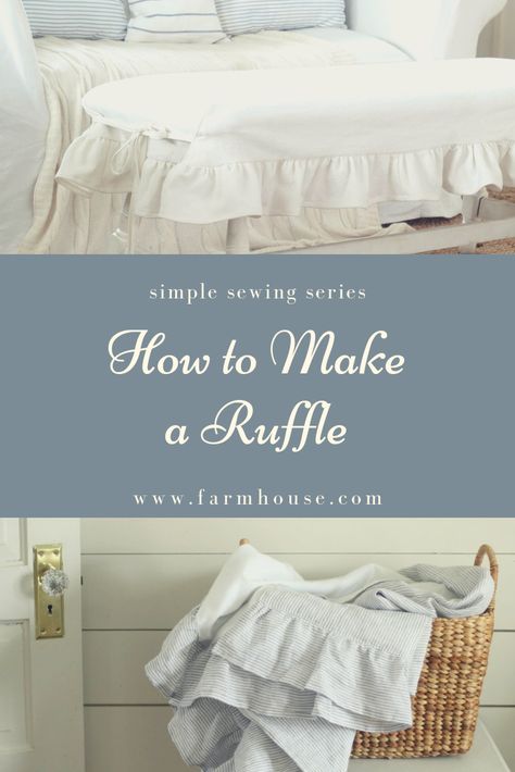 How to Make a Ruffle - Farmhouse on Boone Sew Ruffles, Easy Girls Dress, How To Make A Ruffle, Learning How To Sew, Sewing Gadgets, Farmhouse On Boone, Simple Sewing Tutorial, Diy Ruffle, Diy Sewing Tutorials