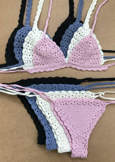 Crochet Swimsuits Pattern, Crochet Lingerie, Crochet Bathing Suits, Bikinis Crochet, Crochet Bra, Crochet Swim, Mode Crochet, Crochet Swimwear, Crochet Lace Pattern