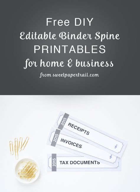 Free Editable Binder Spines Printables | For your home business | Sweet Paper Trail Binder Spine Labels, Binder Labels, Spine Labels, Household Binder, Binder Printables, Home Binder, Finance Binder, Sweet Paper, Free Your Mind