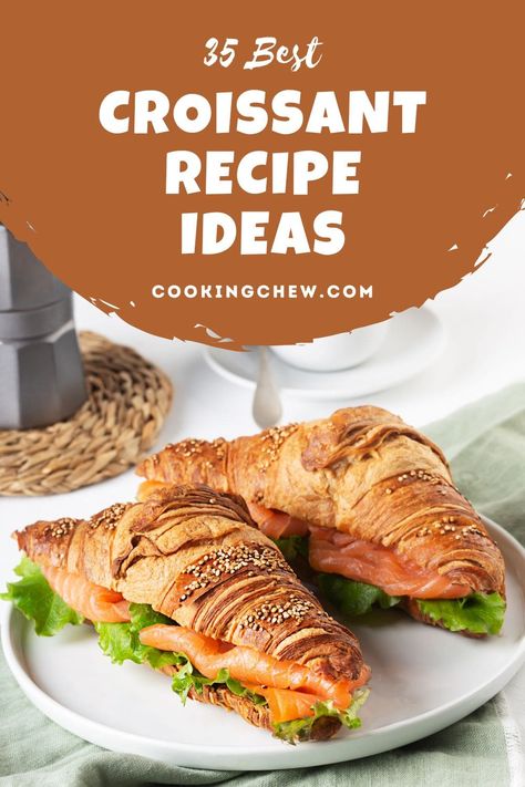 Croissant Recipes Dinner, Crossaint Sandwich, Croissant Appetizers, Crossiant Recipes, Crossant Recipes, Croissant Roll, Croissant Sandwich, Croissant Breakfast, Mini Croissants